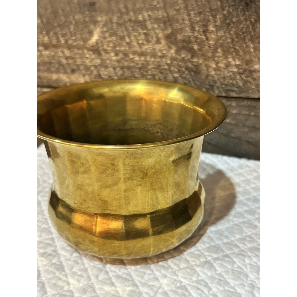 Unbranded Brass Planter Canister Made In India 5" x 4" VTG - Picture 2 of 5